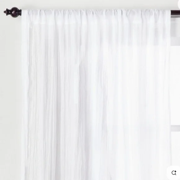 opalhouse white crushed sheer curtain panel 84"x42" (Set of 2) - Picture 2 of 7